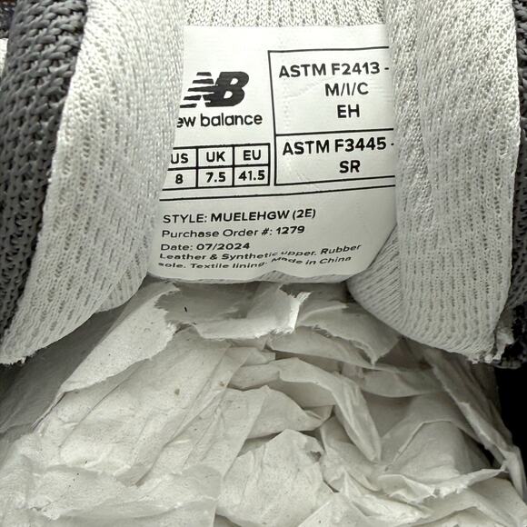 New Balance Men Work Elite Lite Composite Toe Sneakers US 8 Wide Grey Suede EUC main image 8